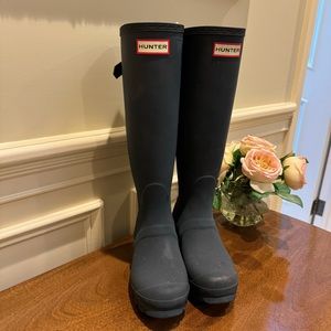 Hunter Boots | Women's Original Back Adjustable Tall Rain Boots | Size 5